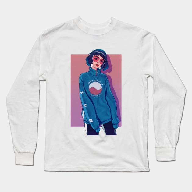 Pop art girl style Long Sleeve T-Shirt by Kyra_Clay